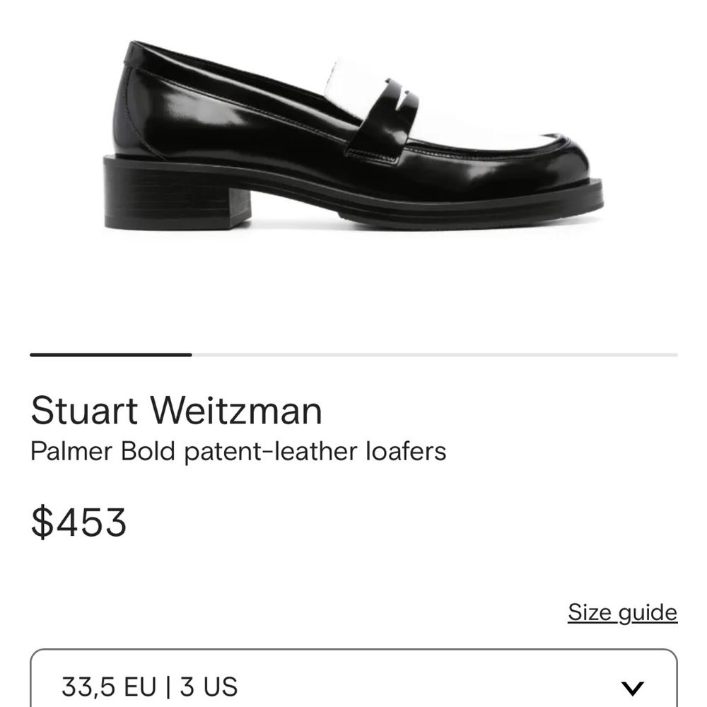 Stuart Weitzman Black and White Women's Loafers - Picture 6 of 8
